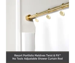 Kenney Resort Portfolio Maldives Twist & Fit Adjustable Shower Curtain Rod -Cuisinart Store 810588012 2