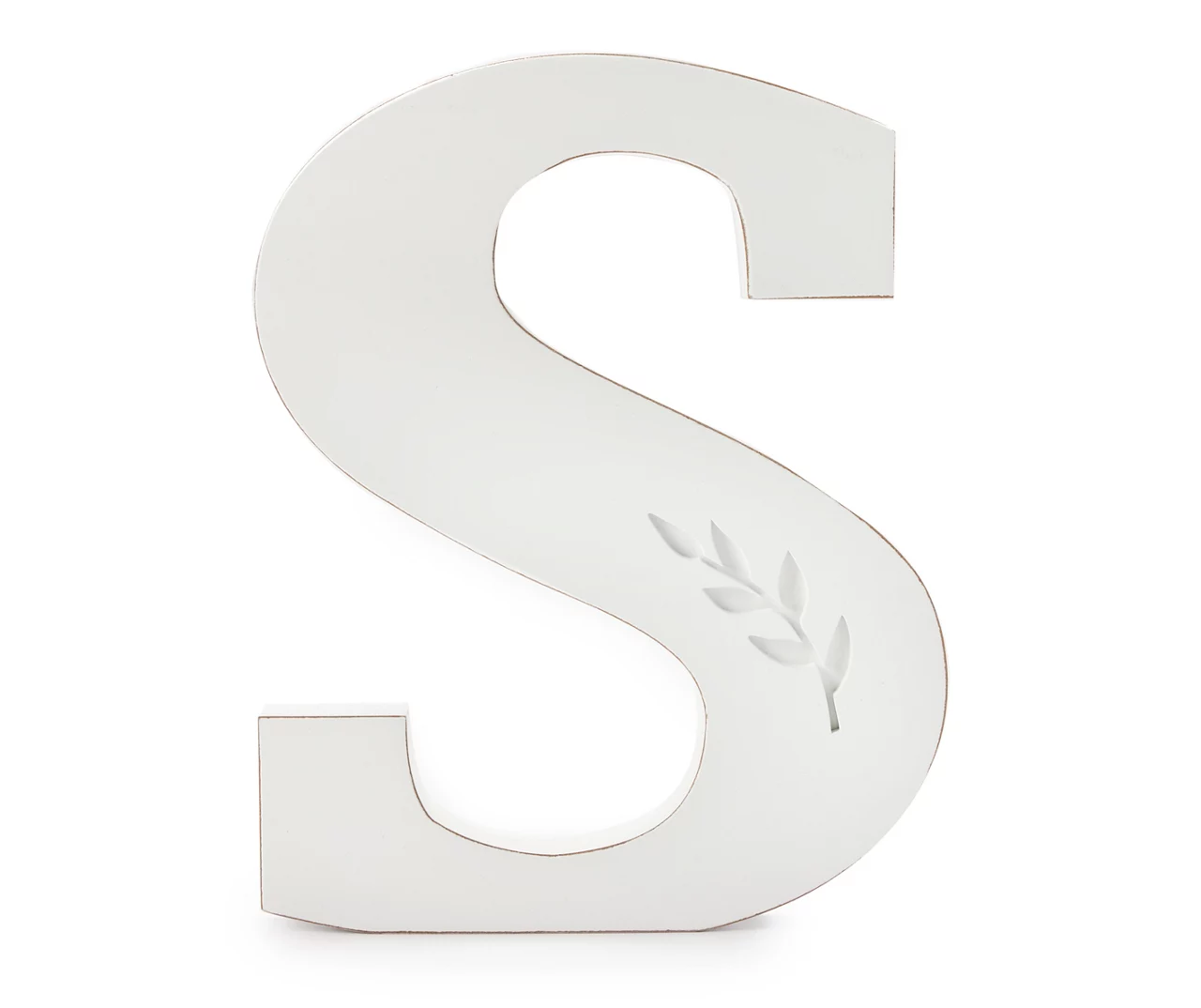 White Leaf-Embossed Letter Tabletop Plaque 6 White Leaf-Embossed Letter Tabletop Plaque - Image 6