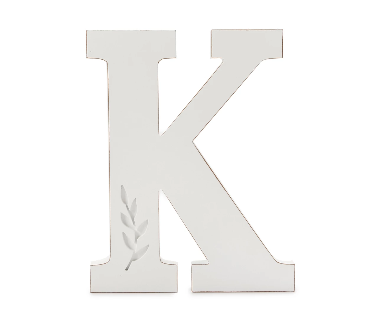 White Leaf-Embossed Letter Tabletop Plaque 4 White Leaf-Embossed Letter Tabletop Plaque - Image 4