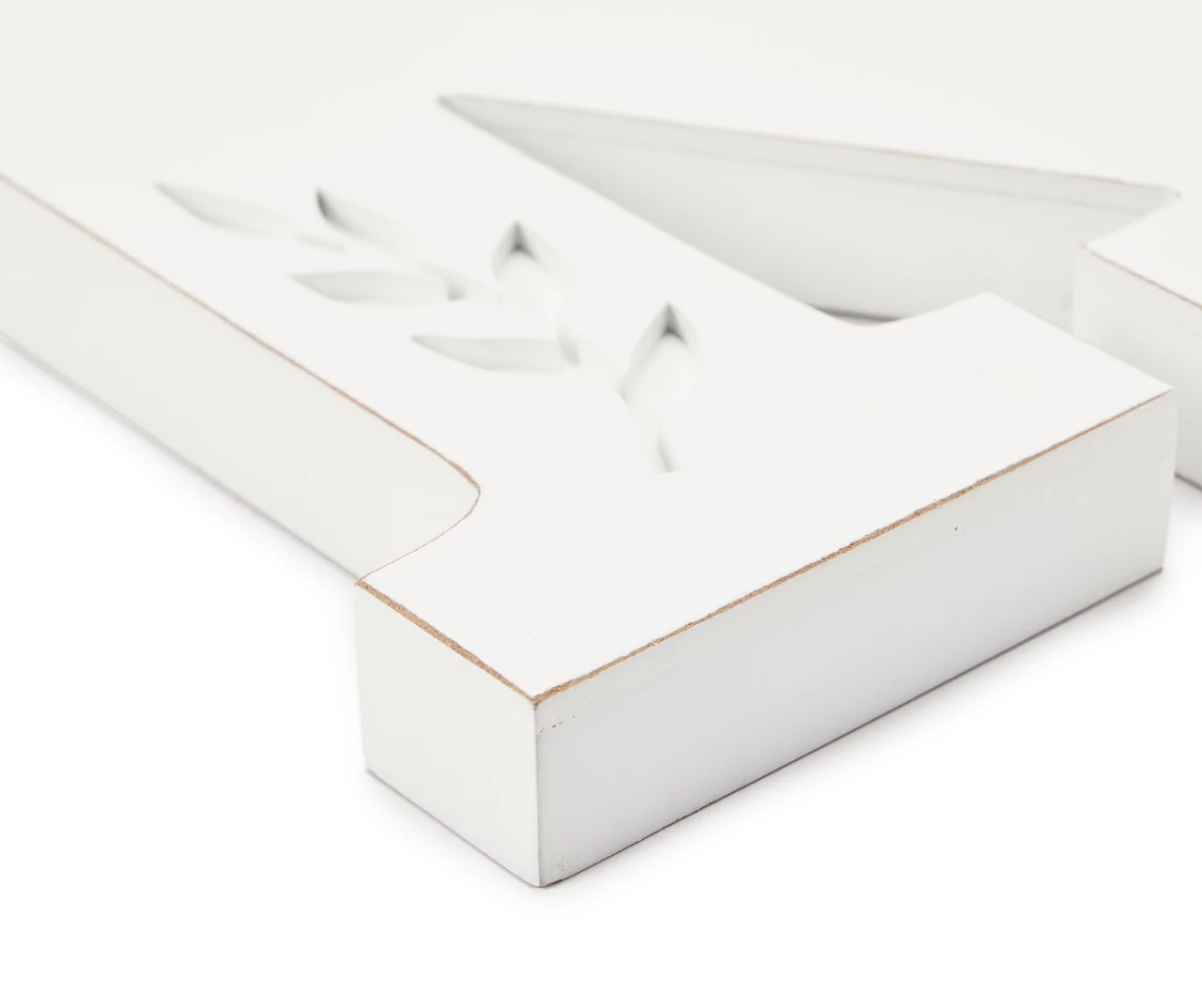 White Leaf-Embossed Letter Tabletop Plaque 8 White Leaf-Embossed Letter Tabletop Plaque - Image 8