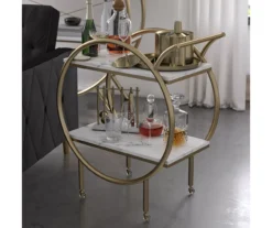 Amelia White Marble 2-Shelf Bar Cart -Cuisinart Store 810589212 5