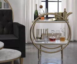 Amelia White Marble 2-Shelf Bar Cart -Cuisinart Store 810589212 6