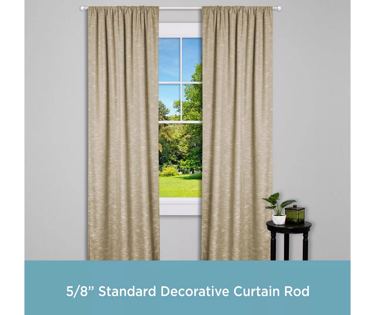 Chelsea Brushed Nickel Café 5/8" Curtain Rod, (28"-48") 2 Chelsea Brushed Nickel Café 5/8" Curtain Rod, (28"-48") - Image 2