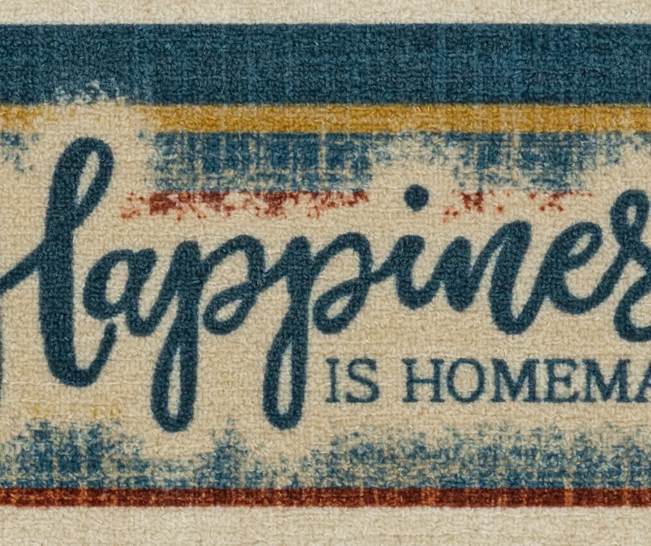 "Happiness" Blue & Beige Color Block Kitchen Rug, (30" X 18") 4 "Happiness" Blue & Beige Color Block Kitchen Rug, (30" X 18") - Image 4