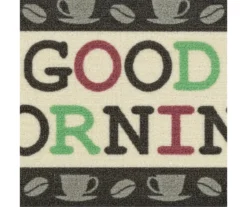 "Good Morning" Gray & Cream Coffee Kitchen Rug, (30" X 18") -Cuisinart Store 810591260 3