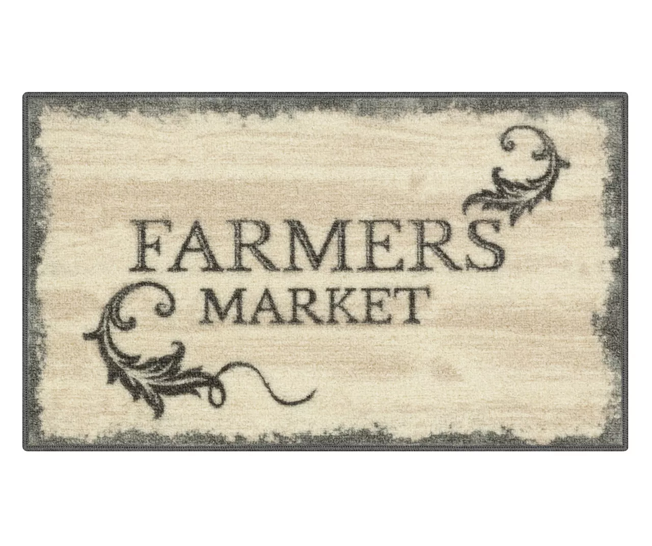 "Farmers Market" Gray & Beige Kitchen Rug, (30" X 18") 1 "Farmers Market" Gray & Beige Kitchen Rug, (30" X 18")