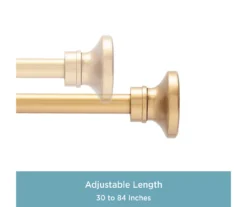 Augusta Burnished Brass 5/8" Curtain Rod, (30"-84") -Cuisinart Store 810591621 3