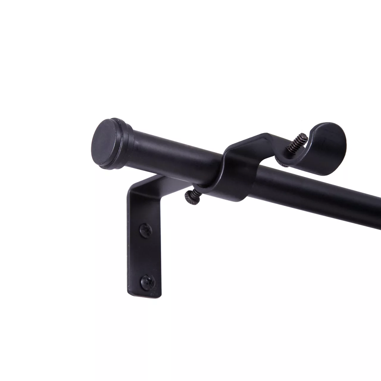 Black 5/8" Double Conversion Curtain Rod Kit, (30"-84") 1 Black 5/8" Double Conversion Curtain Rod Kit, (30"-84")