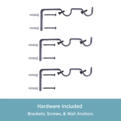 Black 5/8" Double Conversion Curtain Rod Kit, (30"-84") 7 Black 5/8" Double Conversion Curtain Rod Kit, (30"-84") -Cuisinart Store 810591622 4