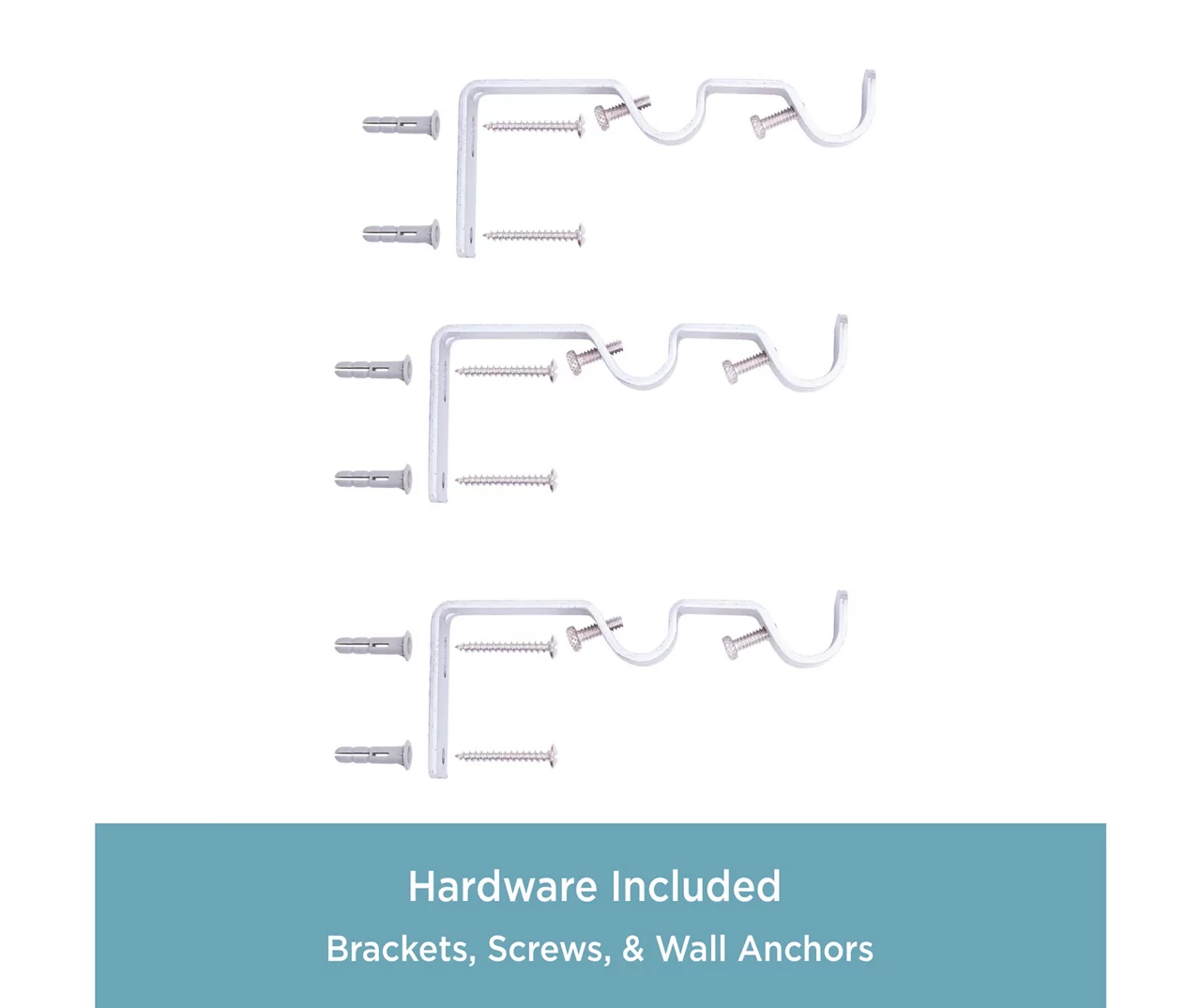 Nickel 5/8" Double Conversion Curtain Rod Kit, (30"-84") 3 Nickel 5/8" Double Conversion Curtain Rod Kit, (30"-84") - Image 3