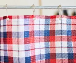 Winchester Red & Blue Plaid Polyester Shower Curtain Set -Cuisinart Store 810591903 A8 3
