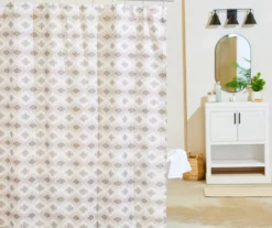 Johnstown Tan Diamond Shower Curtain Set