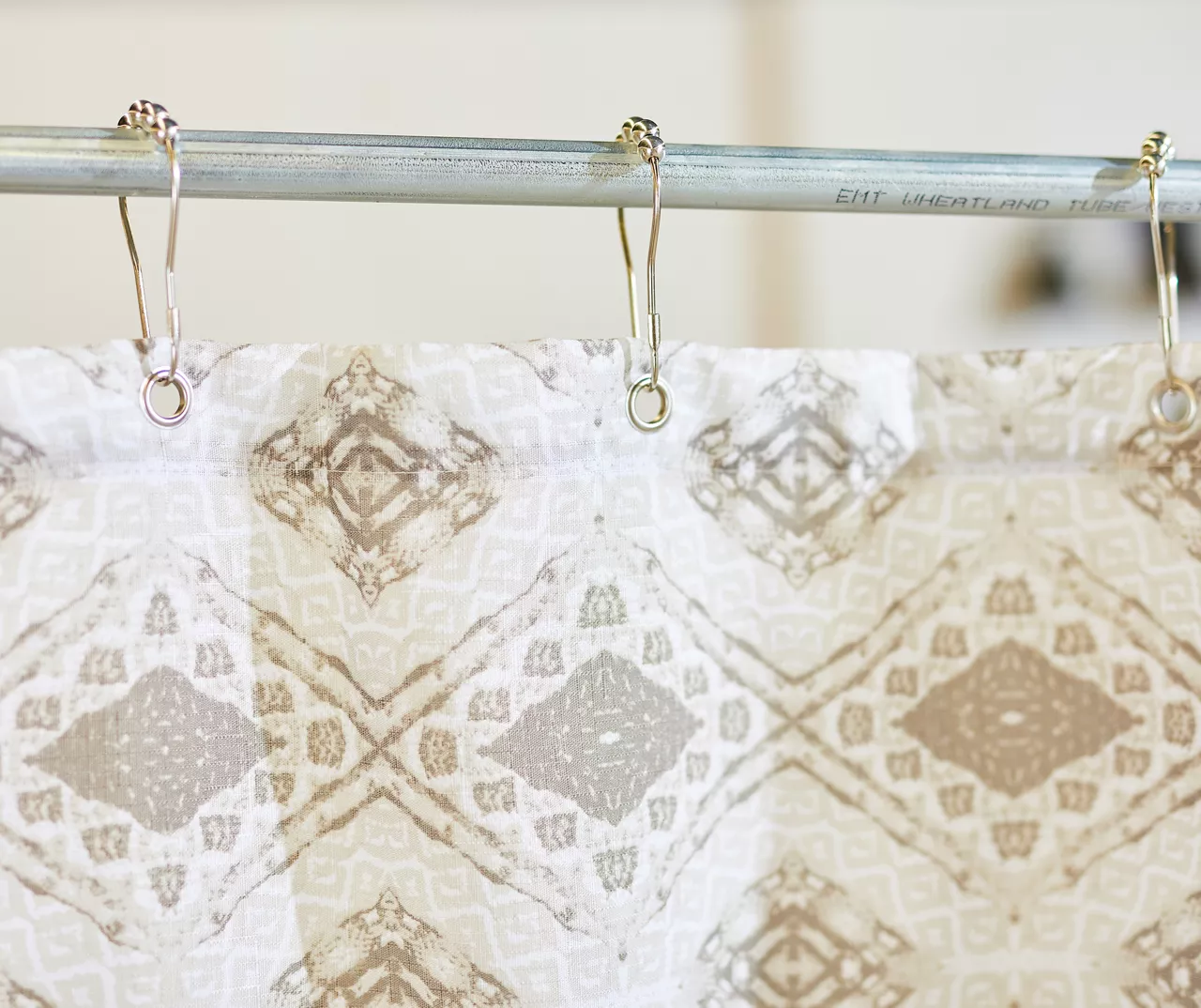 Johnstown Tan Diamond Shower Curtain Set 2 Johnstown Tan Diamond Shower Curtain Set - Image 2