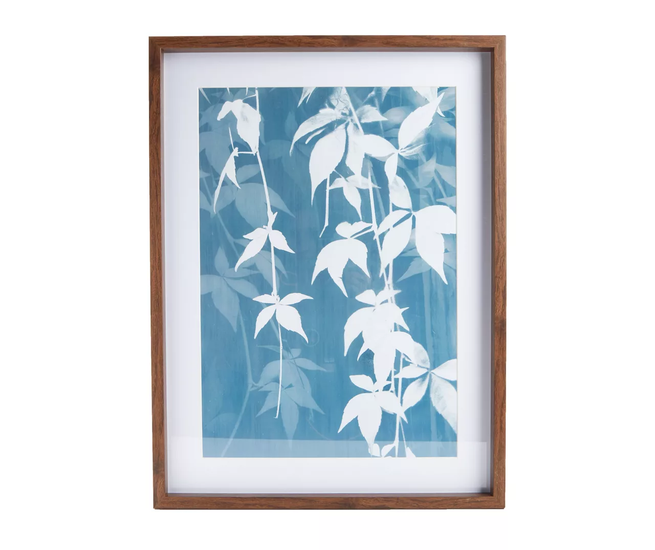 Blue & White Reductive Vine Framed Print 1 Blue & White Reductive Vine Framed Print