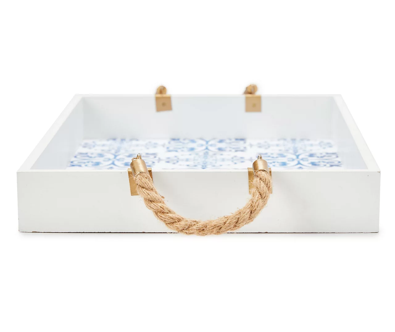 Grecian Getaway Blue & White Tile Print Decorative Tray 3 Grecian Getaway Blue & White Tile Print Decorative Tray - Image 3