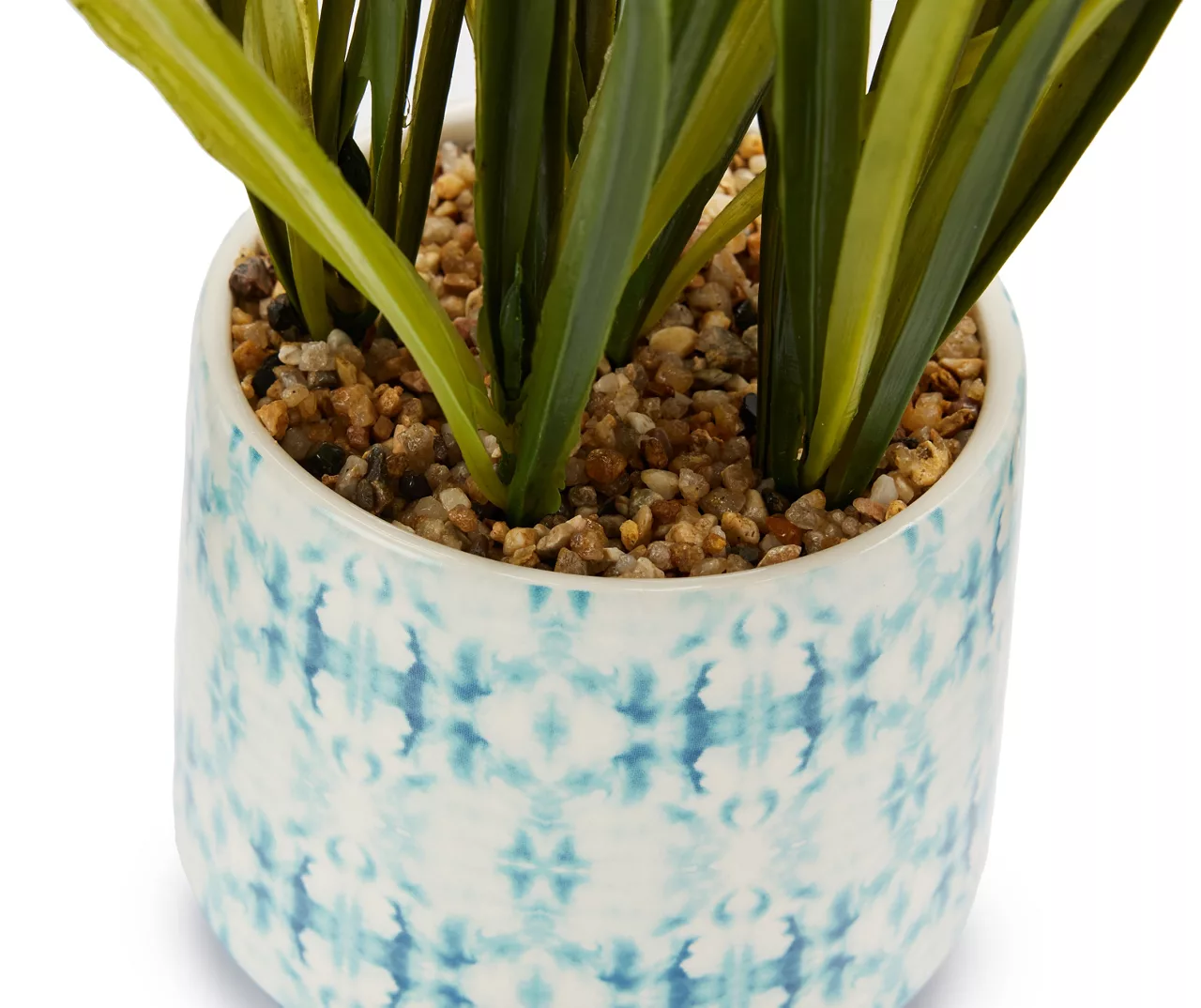 Grecian Getaway Green Artificial Greenery With White & Blue Ceramic Pot 2 Grecian Getaway Green Artificial Greenery With White & Blue Ceramic Pot - Image 2