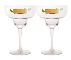 "Lost Shaker Of Salt" Margarita Glass, 2-Pack