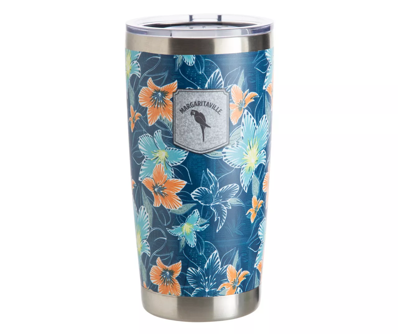 Blue & Orange Floral Travel Tumbler, 20 Oz. 1 Blue & Orange Floral Travel Tumbler, 20 Oz.
