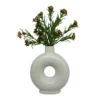 New Beginnings Green Artificial Floral Arrangement With White Round Ring Vase