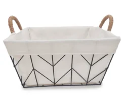 Chevron Wire Basket With Linen Liner 8 Chevron Wire Basket With Linen Liner -Cuisinart Store 810598383