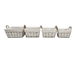 Chevron Wire Basket With Linen Liner 9 Chevron Wire Basket With Linen Liner -Cuisinart Store 810598383 810598384 810598385 810598386