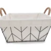 Chevron Wire Basket With Linen Liner