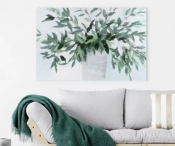 Green & White Eucalyptus Embellished Wrapped Canvas -Cuisinart Store 810598582 B0 3