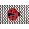 Little Lady Bug Red & Gray Zigzag Stripe Area Rug, (5' X 8')