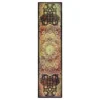 Joliet Sunset & Black Floral Mandala Area Rug, (2' X 8')