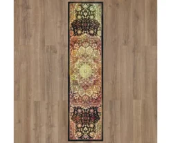 Joliet Sunset & Black Floral Mandala Area Rug, (2' X 8') -Cuisinart Store 810599780 A0 2
