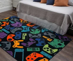 In Control Black & Multi-Color Game Controllers Area Rug, (5' X 8') 15 In Control Black & Multi-Color Game Controllers Area Rug, (5' X 8') -Cuisinart Store 810599792 A0 4
