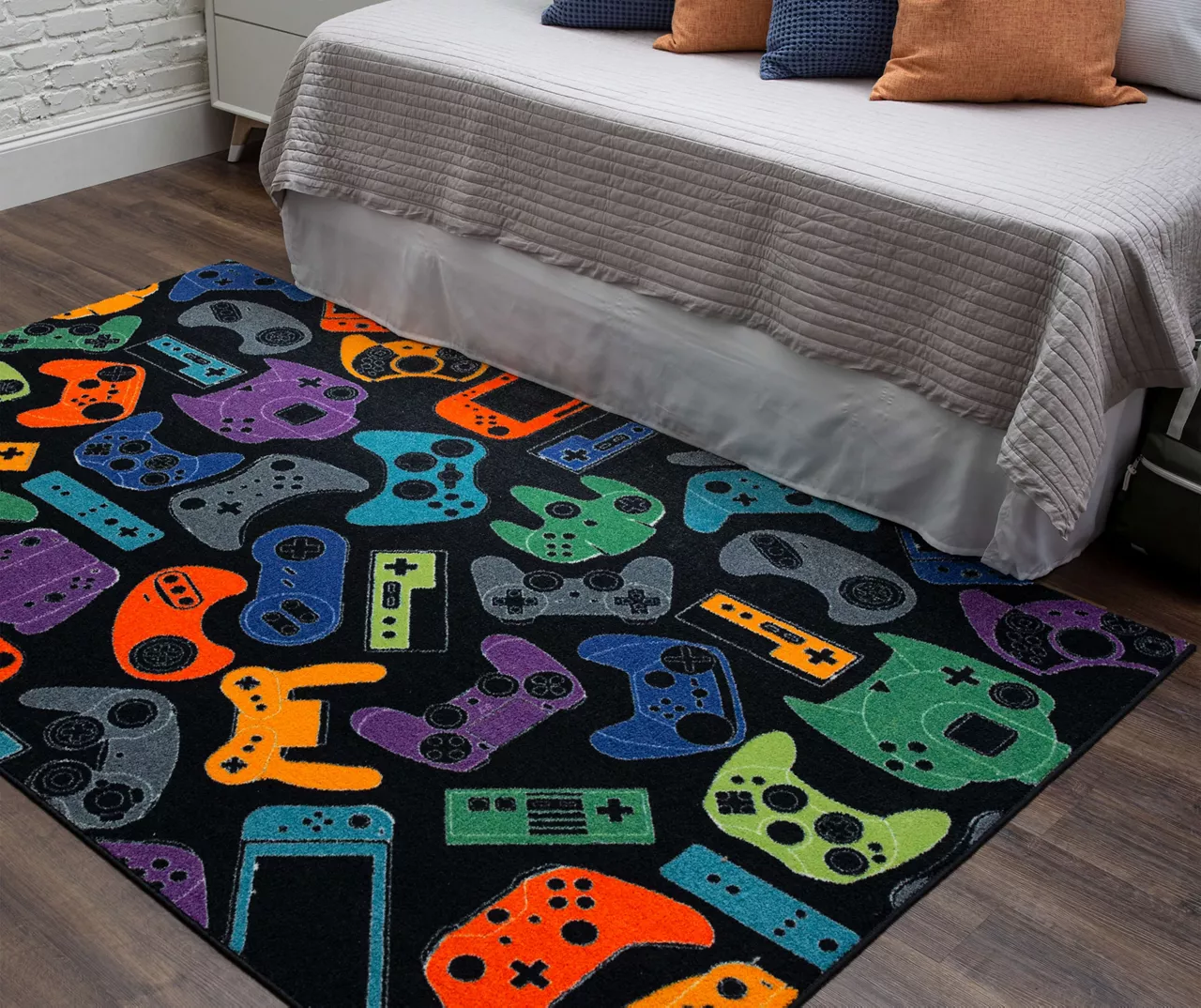 In Control Black & Multi-Color Game Controllers Area Rug, (5' X 8') 7 In Control Black & Multi-Color Game Controllers Area Rug, (5' X 8') - Image 7