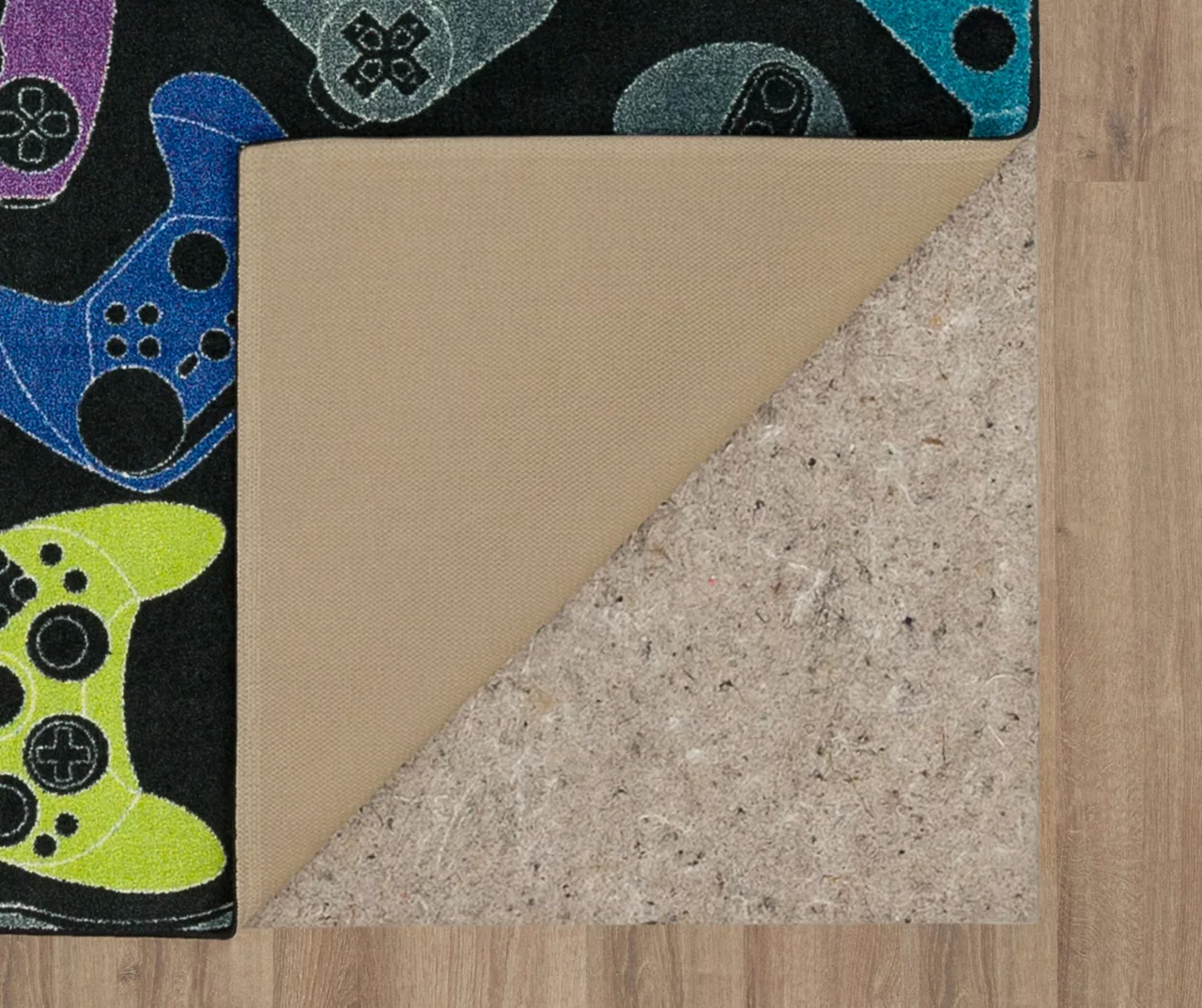 In Control Black & Multi-Color Game Controllers Area Rug, (5' X 8') 4 In Control Black & Multi-Color Game Controllers Area Rug, (5' X 8') - Image 4