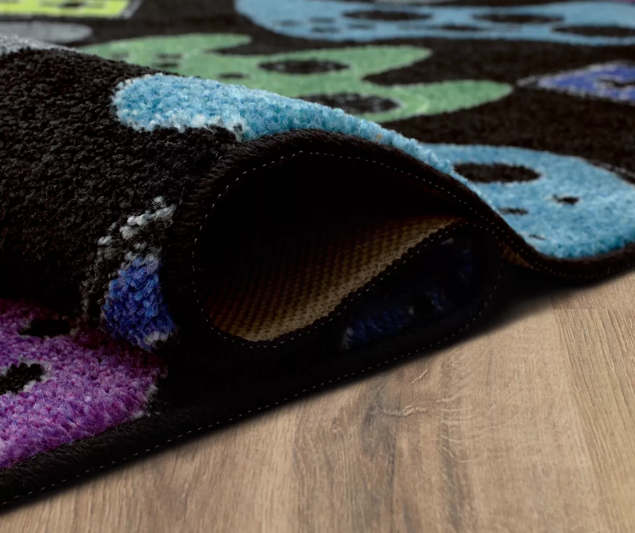 In Control Black & Multi-Color Game Controllers Area Rug, (5' X 8') 9 In Control Black & Multi-Color Game Controllers Area Rug, (5' X 8') - Image 9