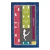 Blue & Multi-Color Gymnastics Area Rug, (5' X 8')