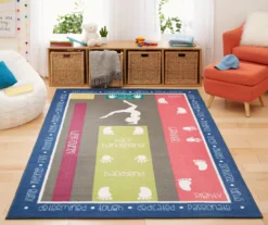 Blue & Multi-Color Gymnastics Area Rug, (5' X 8') -Cuisinart Store 810599806 A0 3