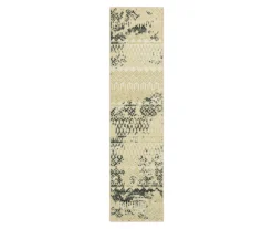 Prale Beige & Black Geometric Area Rug, (2' X 6')