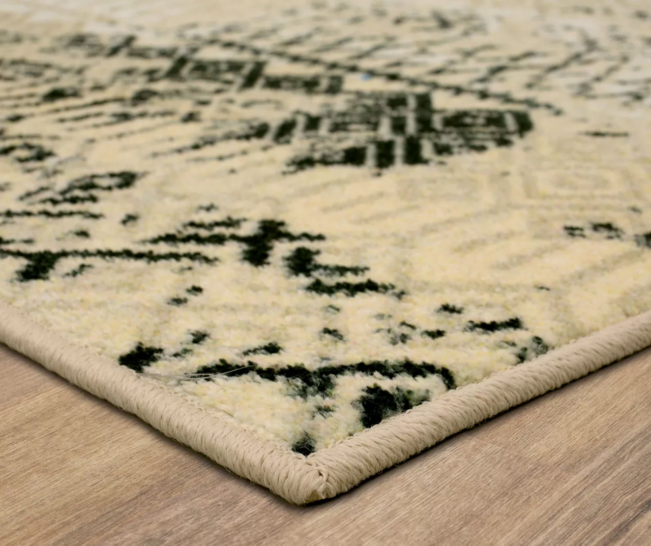 Prale Beige & Black Geometric Area Rug, (2.5' X 10') 2 Prale Beige & Black Geometric Area Rug, (2.5' X 10') - Image 2