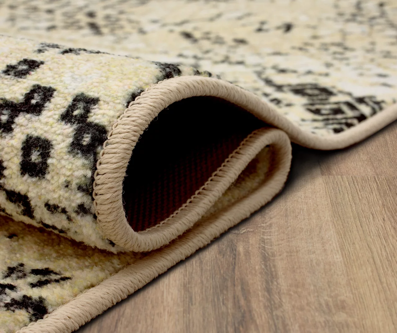 Prale Beige & Black Geometric Area Rug, (2.5' X 10') 6 Prale Beige & Black Geometric Area Rug, (2.5' X 10') - Image 6