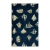 Navy & Beige Sailboats Area Rug, (5' X 8')
