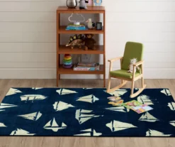 Navy & Beige Sailboats Area Rug, (5' X 8') -Cuisinart Store 810599834 A0 3