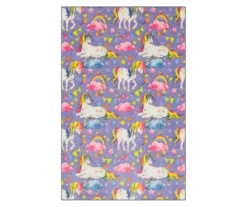 Unicorn Wish Purple Multi-Color Area Rug, (5' X 8')