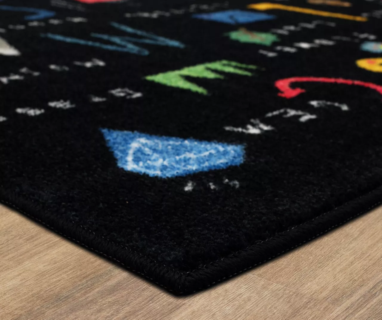 ABC Letters Black Multi-Color Area Rug, (5' X 8') 2 ABC Letters Black Multi-Color Area Rug, (5' X 8') - Image 2