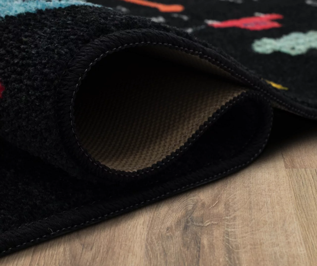 ABC Letters Black Multi-Color Area Rug, (5' X 8') 9 ABC Letters Black Multi-Color Area Rug, (5' X 8') - Image 9