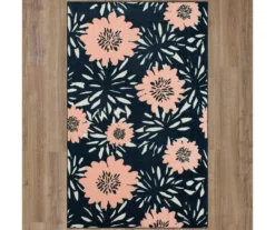 Flower Burst Navy & Peach Area Rug, (8' X 10') -Cuisinart Store 810599901 A0 2