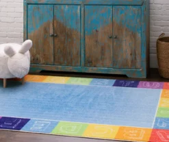 Blue & Rainbow Alphabet Border Area Rug, (5' X 8') 10 Blue & Rainbow Alphabet Border Area Rug, (5' X 8') -Cuisinart Store 810599927 A0 3