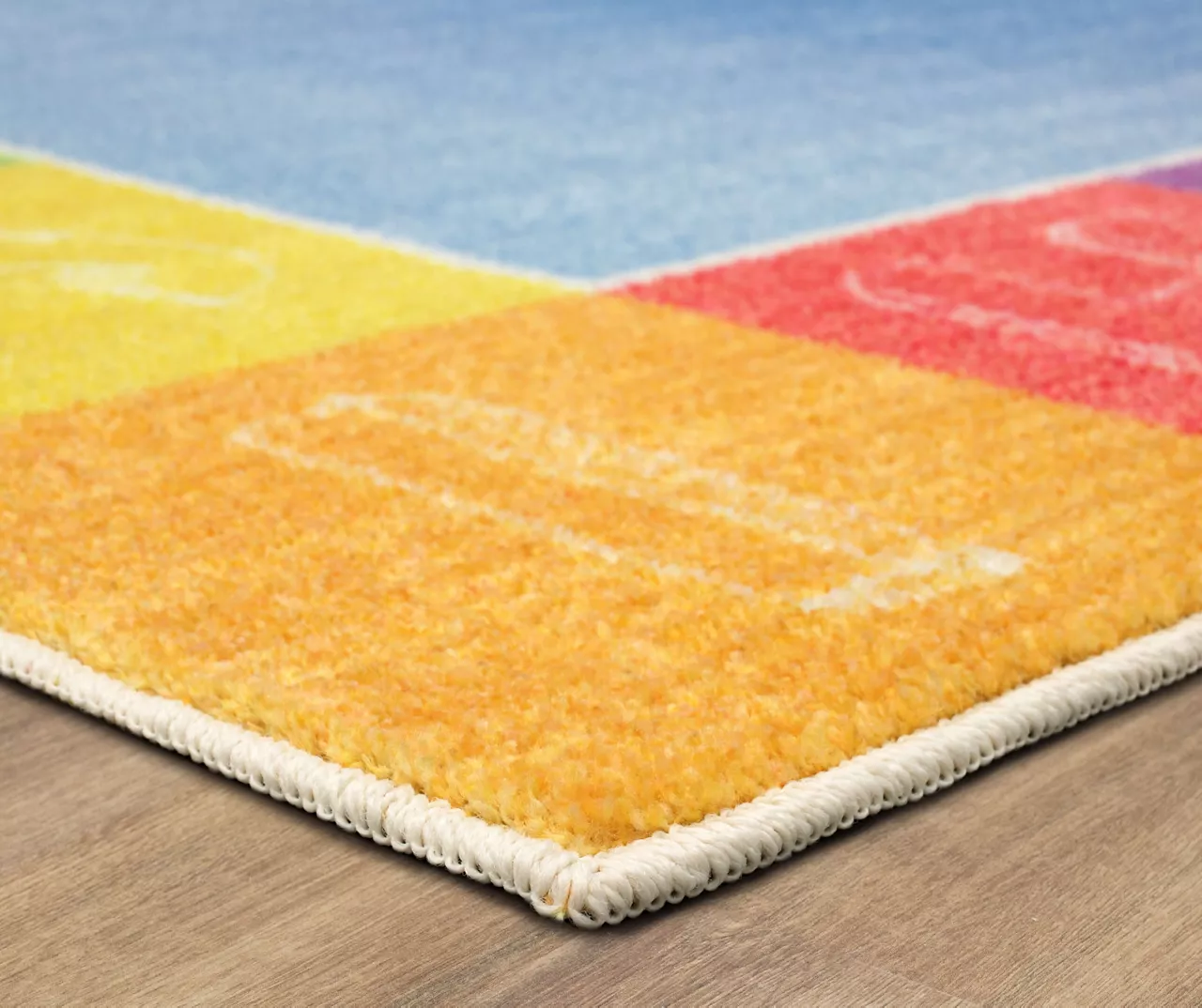 Blue & Rainbow Alphabet Border Area Rug, (5' X 8') 2 Blue & Rainbow Alphabet Border Area Rug, (5' X 8') - Image 2