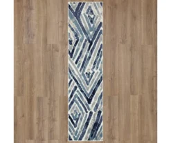 Pamona Blue & White Geometric Area Rug, (2' X 8') -Cuisinart Store 810600256 A0 2