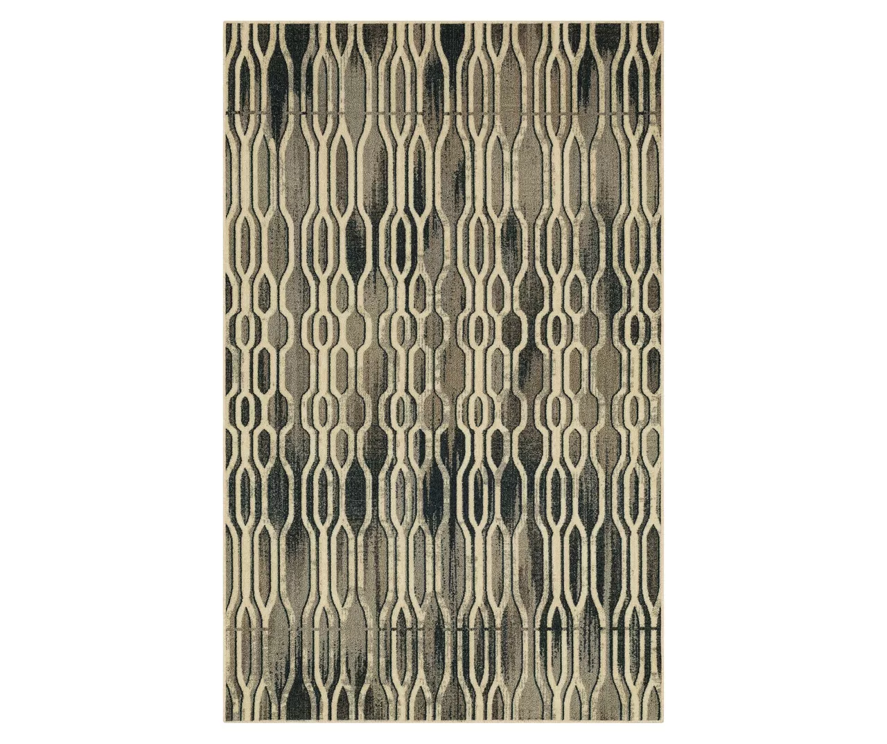Oaklane Gray & Beige Geo Stripe Area Rug, (6' X 9') 1 Oaklane Gray & Beige Geo Stripe Area Rug, (6' X 9')