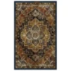 Eason Brown & Navy Ornamental Area Rug, (7.5' X 10')